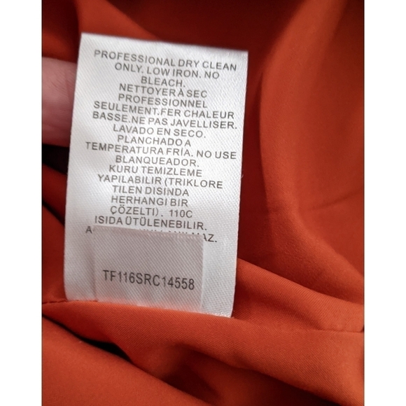 🆕 Tibi Paprika Button Sleeve Crepe Shift Dress Size 0 - Picture 13 of 13